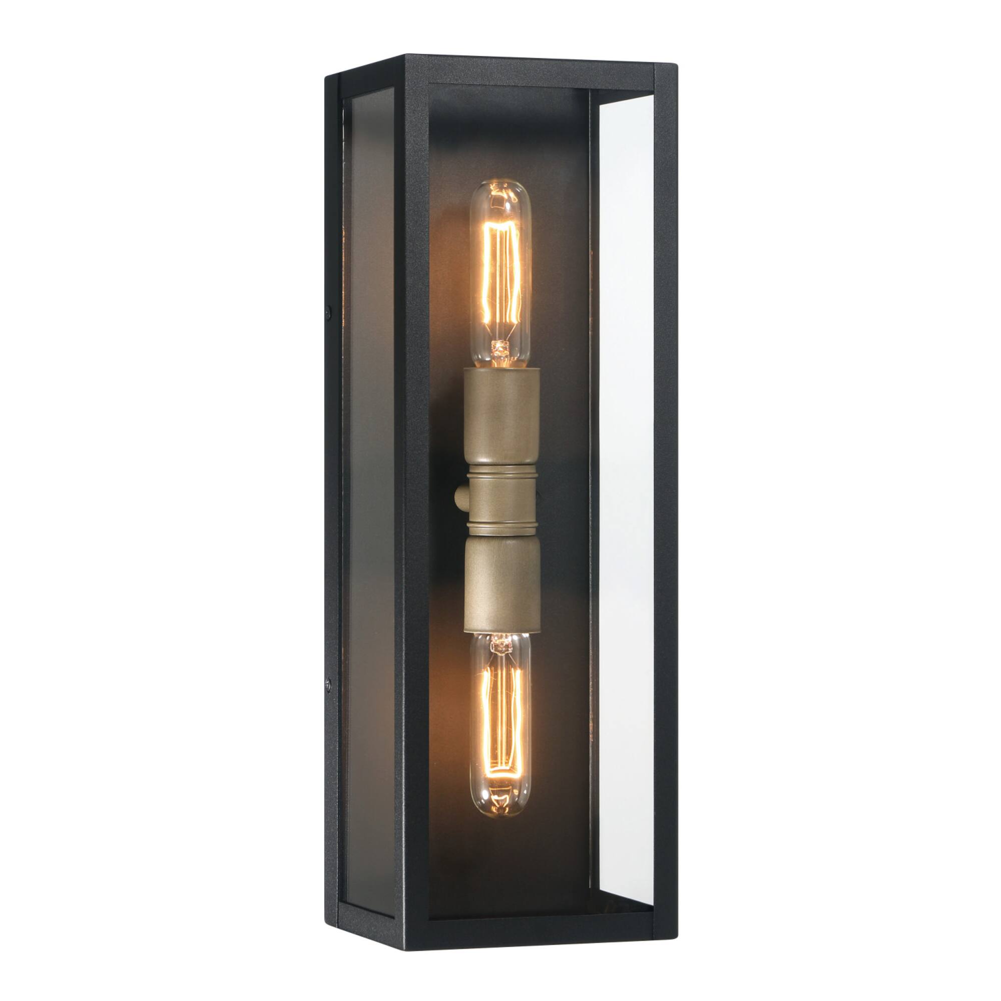 Hello Honey® Lloyd Matte Black Modern Minimalist Metal & Glass Wall Mounted Outdoor Light